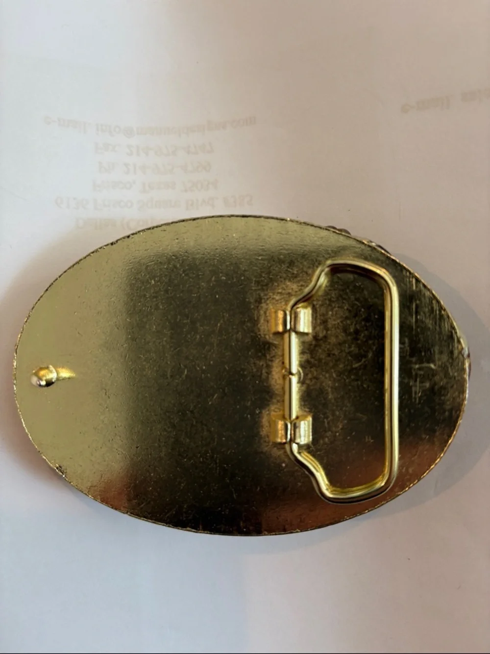 Vintage Gold-Tone Mixed Stone Cross Belt Buckle with Pink and Amber Accents